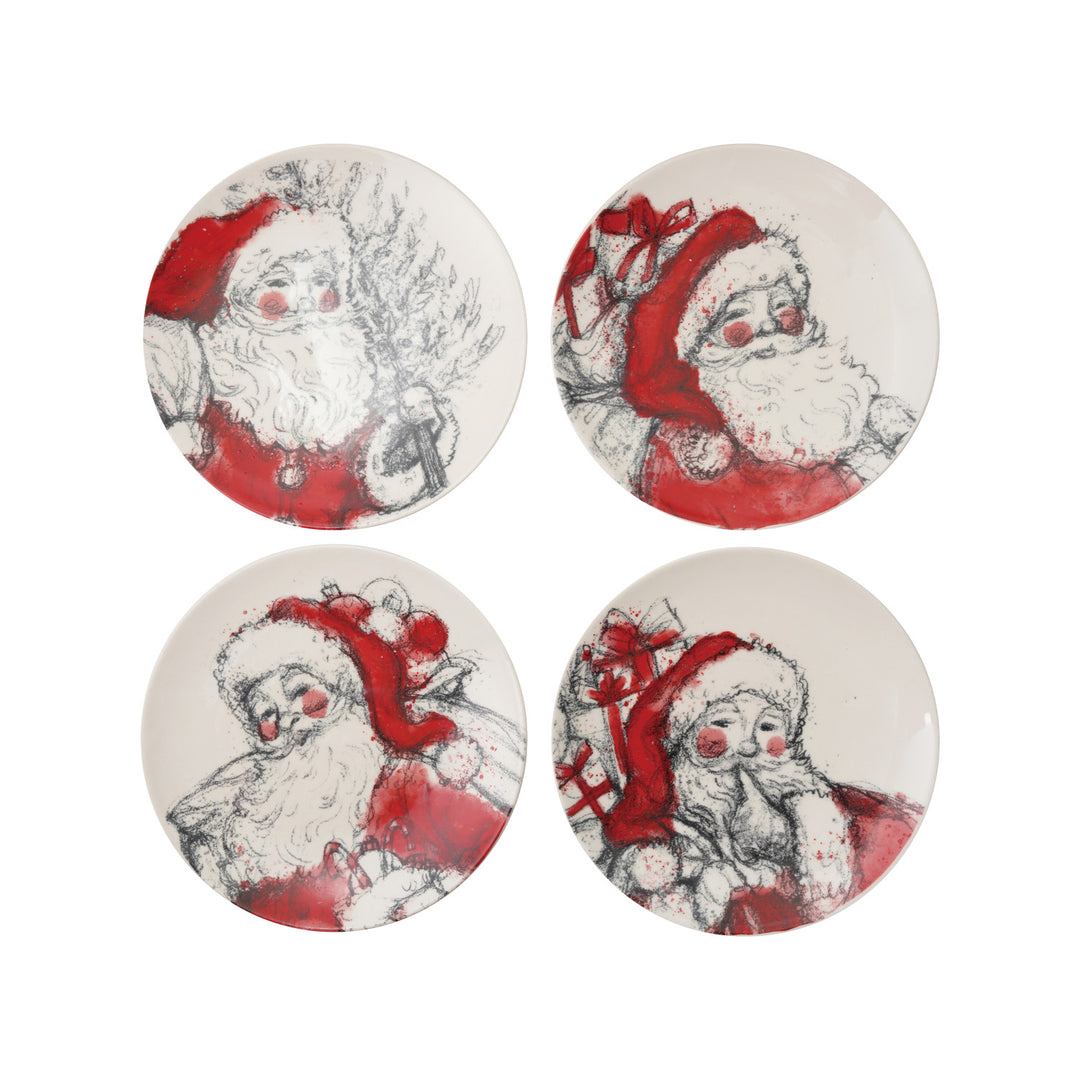 Creative Coop Stoneware Santa Plate Red Black White | Bella Gifts from the Heart