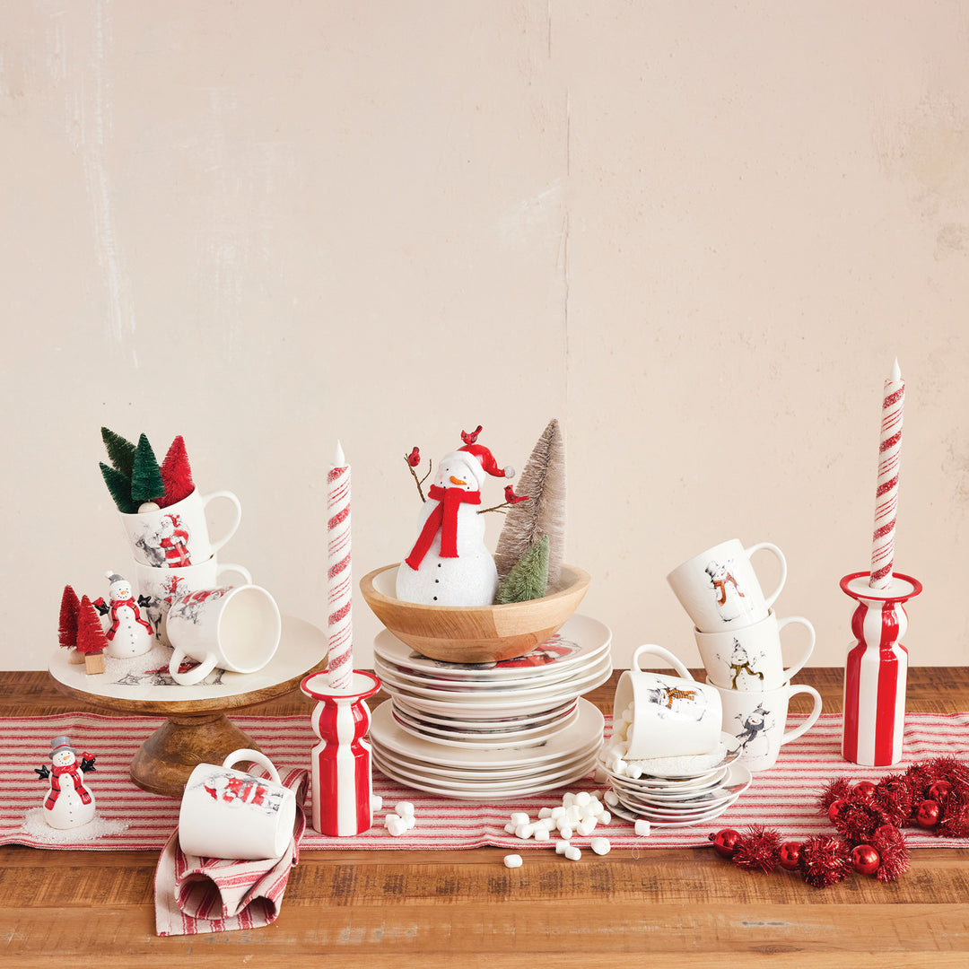 Creative Coop Stoneware Santa Dish Red Black White, Lifestyle Shot | Bella Gifts from the Heart