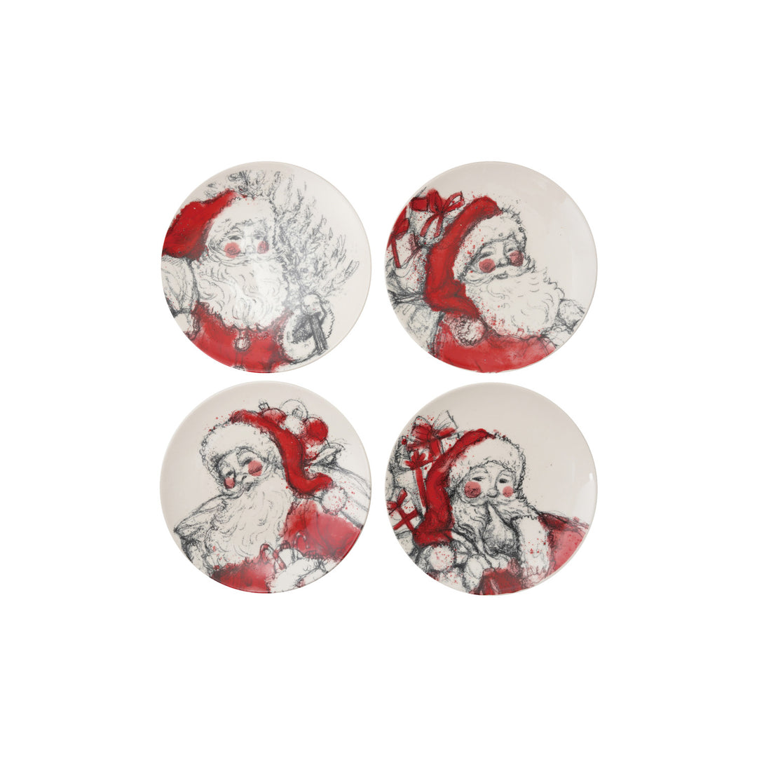 Creative Coop Stoneware Santa Dish Red Black White | Bella Gifts from the Heart