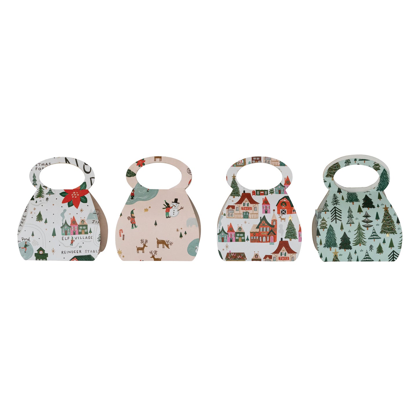 Handmade Gift Bag with North Pole Pattern & Handle, 4 Styles ©