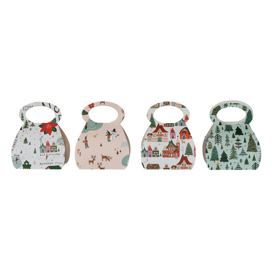 Handmade Gift Bag with North Pole Pattern & Handle, 4 Styles ©