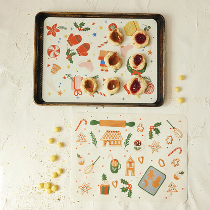Silicone Non-Slip Baking Mat with Holiday Pattern, 2 Styles