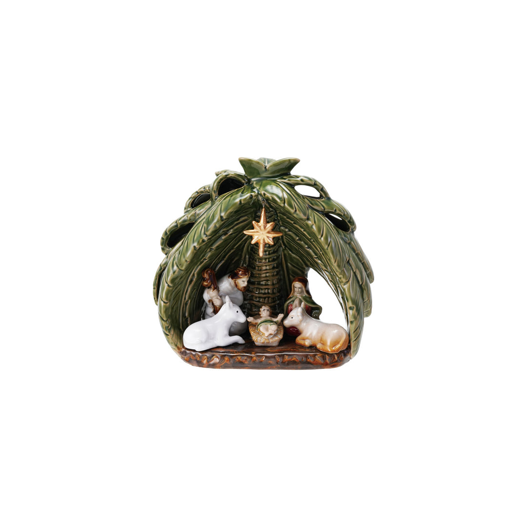 Creative Coop Stoneware Vintage Reproduction Nativity Set | Bella Gifts from the Heart