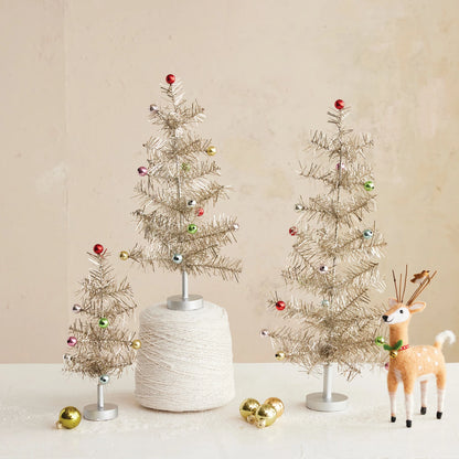 Tinsel Tree With Multi Color Ball Ornaments