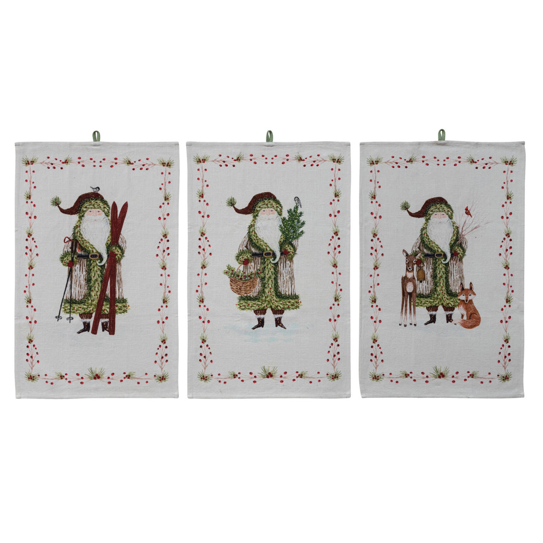 Creative Coop Santa Berries Cotton Tea Towel | Bella Gifts from the Heart
