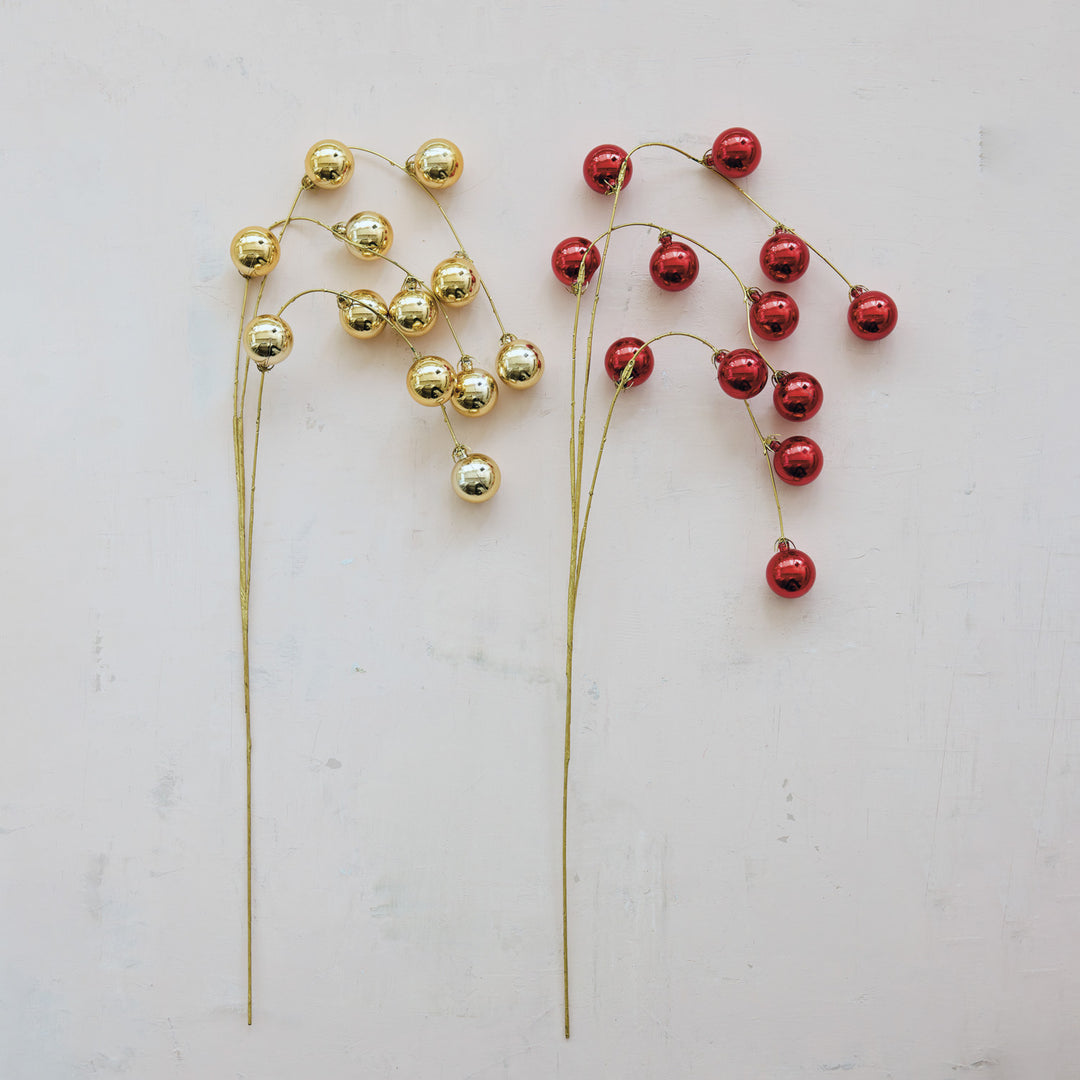 Creative Coop Red Plastic Ball Spray, Lifestyle Shot | Bella Gifts from the Heart