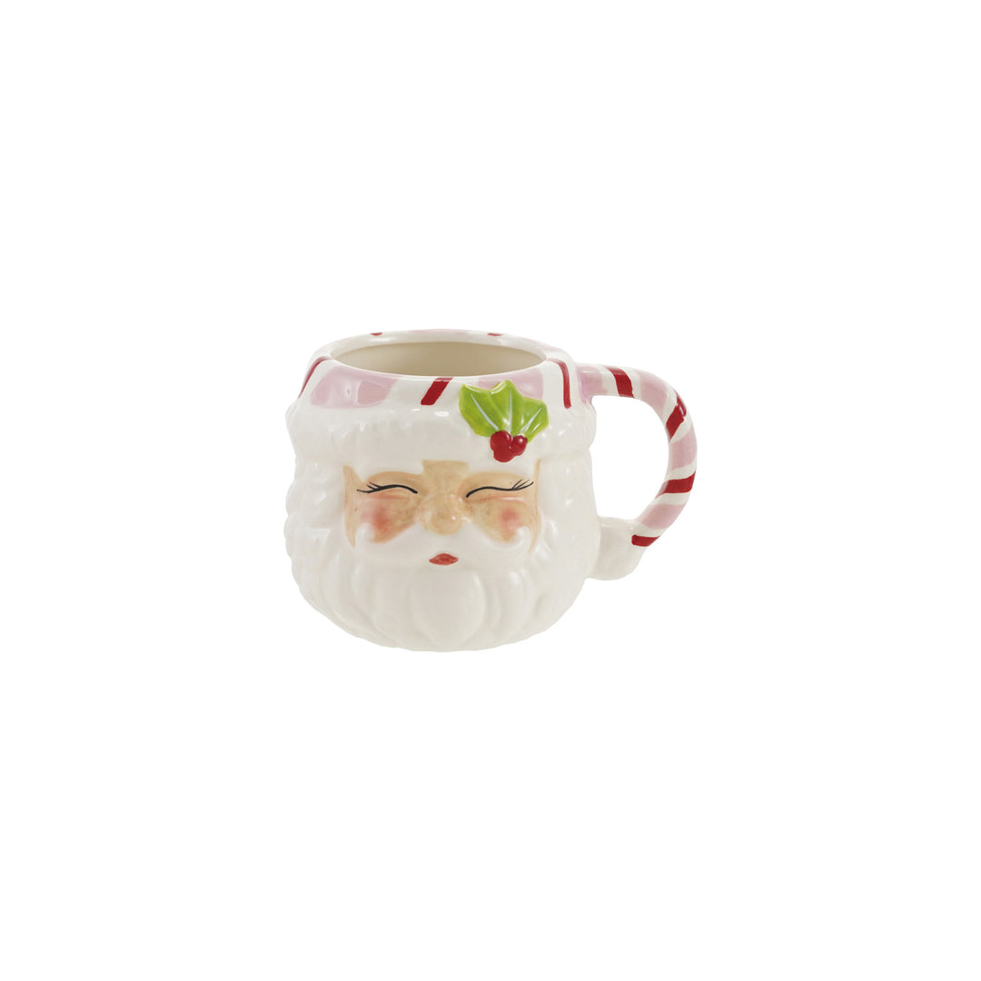 Creative Coop Hand-Painted Ceramic Santa Head Mug 12 oz | Bella Gifts from the Heart