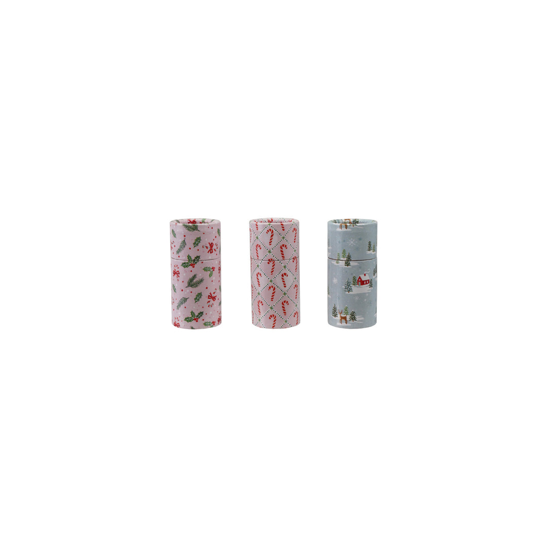Creative Coop Holiday Pattern Safety Matches Tube, Lifestyle Shot | Bella Gifts from the Heart
