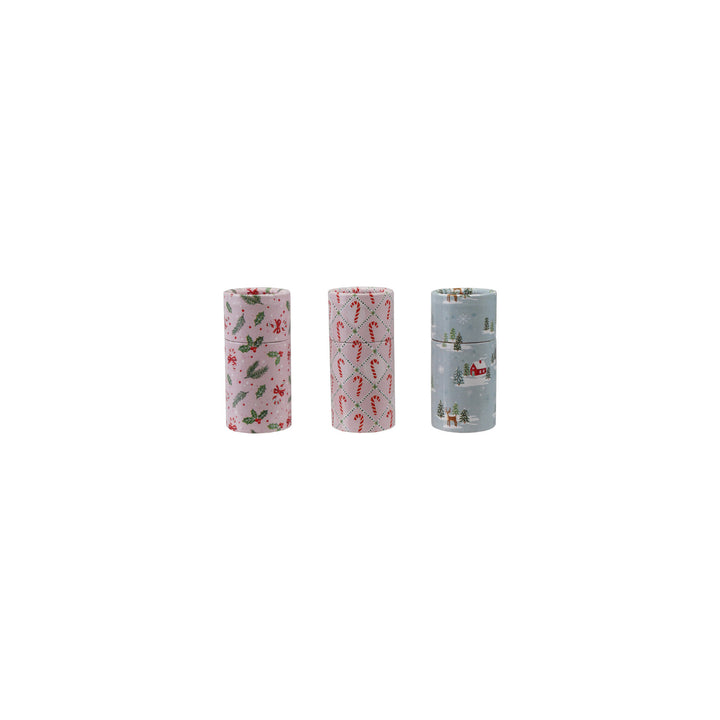 Creative Coop Holiday Pattern Safety Matches Tube, Lifestyle Shot | Bella Gifts from the Heart